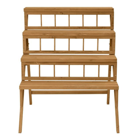 Patio 4 Tier Multi-Purpose Fir Wood Plant Stand