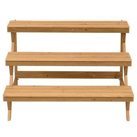 Multi-Function Fir Wood Plant Display Shelf with Ladder Design