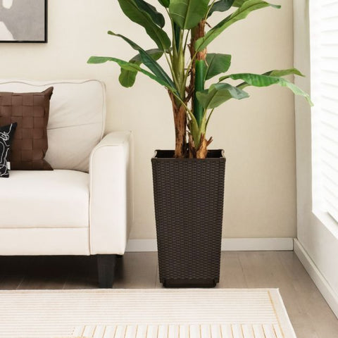 Patio Rattan Flower Planter Set with Self-Watering Function