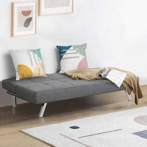 Classic Sofa Bed with Adjustable Backrest in Grey