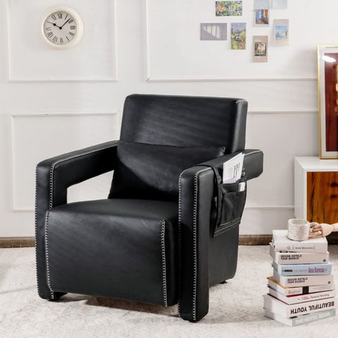 Signature Armchair with Extended Armrest and Footstool