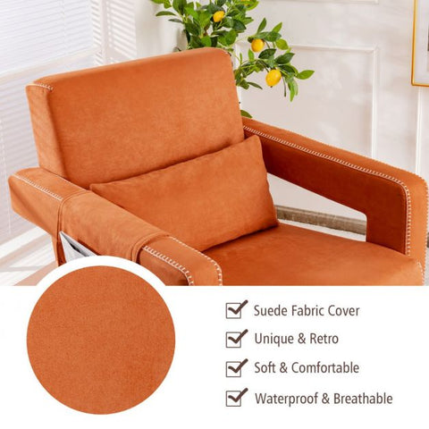 Signature Armchair with Extended Armrest and Footstool