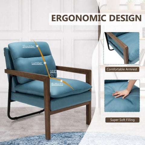 Artistic Armchair with Soften Backrest and Seat