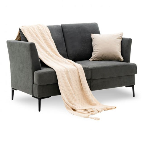 Modern Contemporary 2 Seater Sofa with 141cm Length in Dark Grey