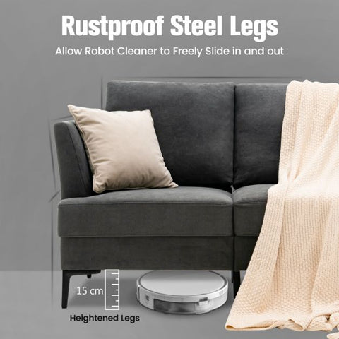 Modern Contemporary 2 Seater Sofa with 141cm Length in Dark Grey