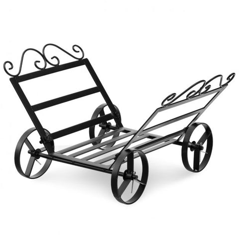 Robust Metal Firewood Rack with Wheels