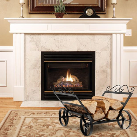 Robust Metal Firewood Rack with Wheels