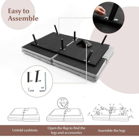 Multi-Functional 5 in 1 Sofa Bed for 2 People