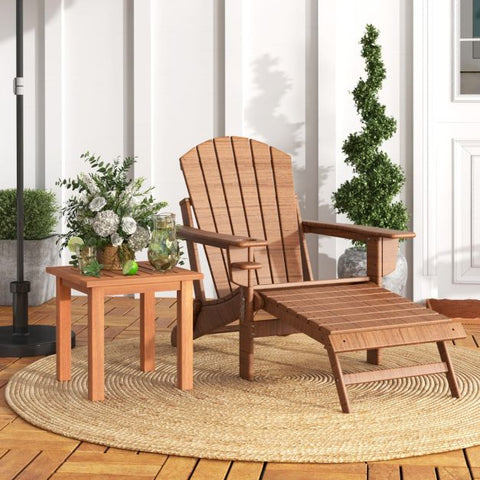 Garden Hardwood Side Table with Sturdy Design and Slatted Design