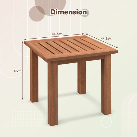 Garden Hardwood Side Table with Sturdy Design and Slatted Design