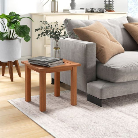 Garden Hardwood Side Table with Sturdy Design and Slatted Design