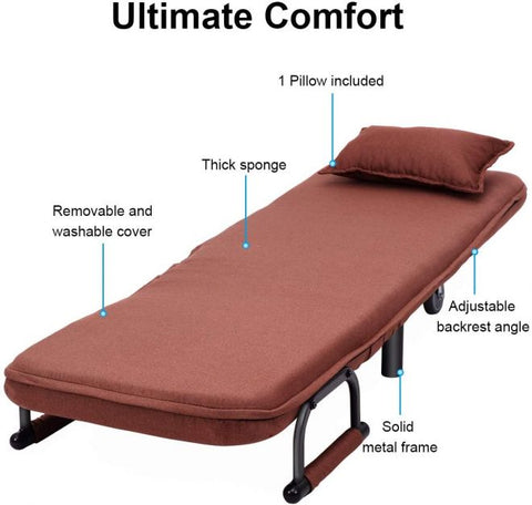 Multi-Functional 3 in 1 Single Sofa Bed with Pillow