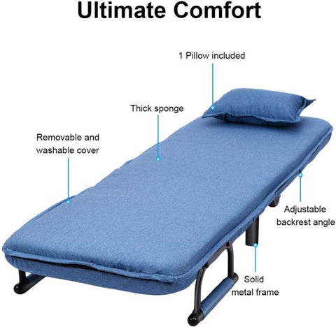 Multi-Functional 3 in 1 Single Sofa Bed with Pillow