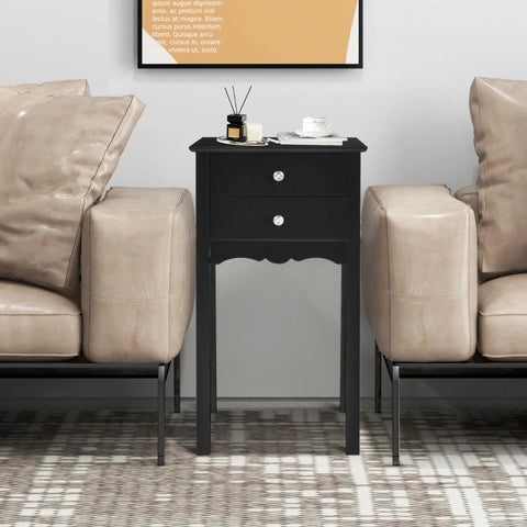 Classic and Elegant Side table with Storage Drawers and Sturdy Design