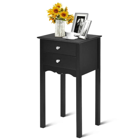 Classic and Elegant Side table with Storage Drawers and Sturdy Design