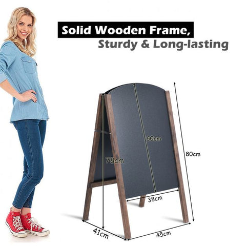 Foldable Double Sided Blackboard with Waterproof Pine Frame