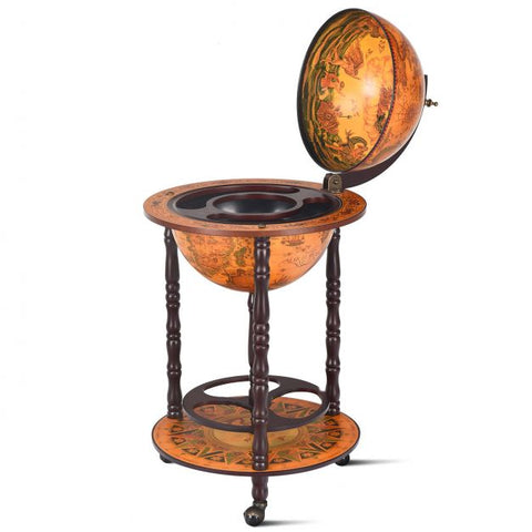 Vintage Inspired Globe Wine Holder with Beautiful Patterns and Wheels