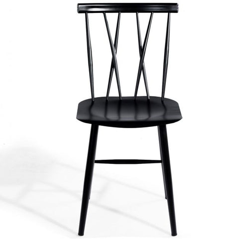 Set of 2 Steel Dining Chairs with Ergonomic Support
