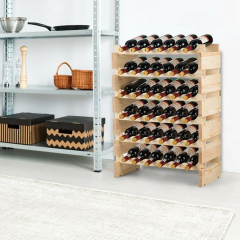 Simple and Timeless Stackable Wine Rack with Ample Space for 36 Bottles