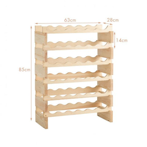 Simple and Timeless Stackable Wine Rack with Ample Space for 36 Bottles