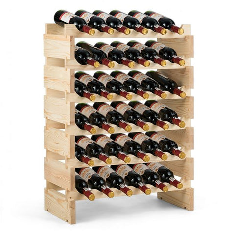 Simple and Timeless Stackable Wine Rack with Ample Space for 36 Bottles
