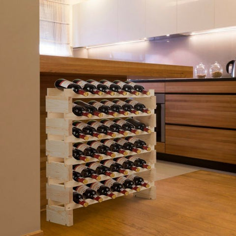 Simple and Timeless Stackable Wine Rack with Ample Space for 36 Bottles