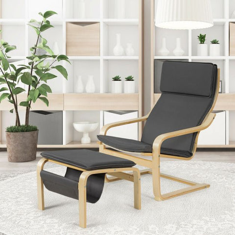 Mother Earth Lounge Chair with Footstool and Magazine Rack