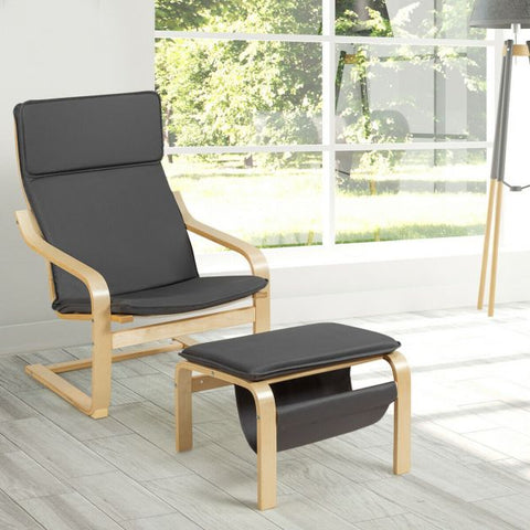Mother Earth Lounge Chair with Footstool and Magazine Rack