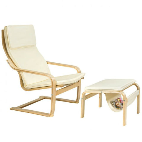Mother Earth Lounge Chair with Footstool and Magazine Rack