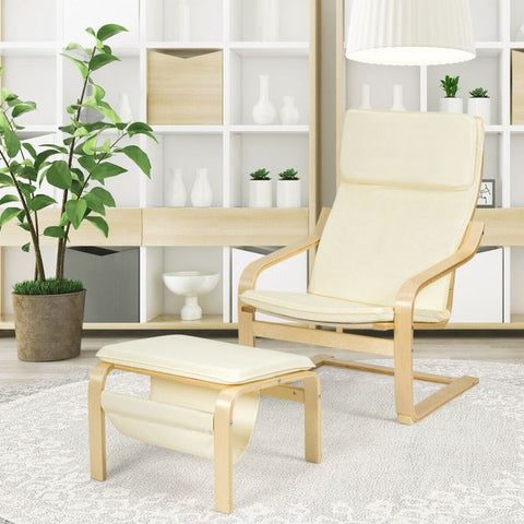 Mother Earth Lounge Chair with Footstool and Magazine Rack