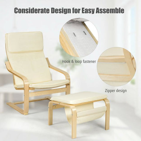 Mother Earth Lounge Chair with Footstool and Magazine Rack