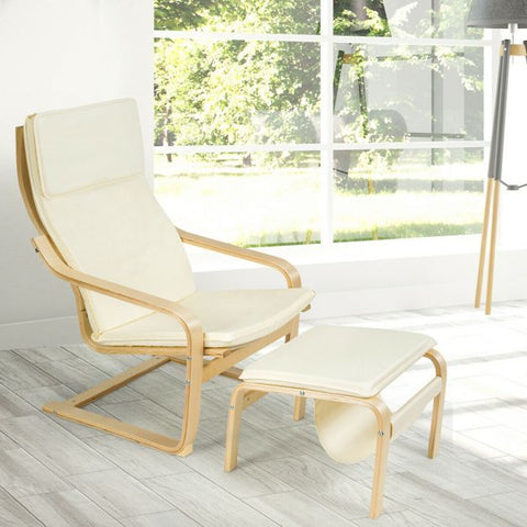 Mother Earth Lounge Chair with Footstool and Magazine Rack