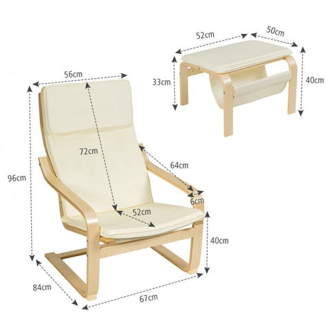 Mother Earth Lounge Chair with Footstool and Magazine Rack