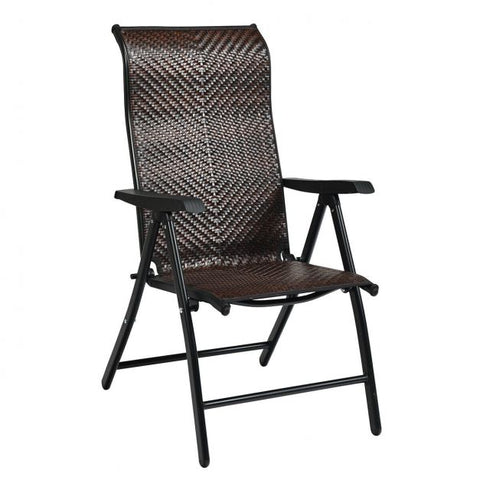 Outdoor Folding Chair Set with Recline Function and Wide Armrests