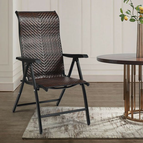 Outdoor Folding Chair Set with Recline Function and Wide Armrests