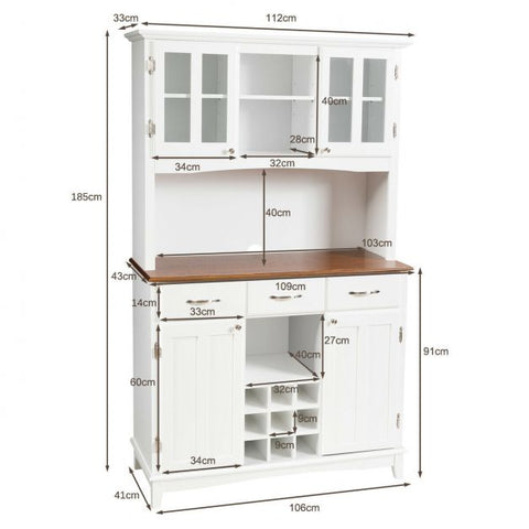 Elegant and Neat Kitchen Cabinet with Moveable Shelves and Vintage Appeal