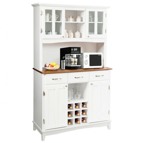 Elegant and Neat Kitchen Cabinet with Moveable Shelves and Vintage Appeal