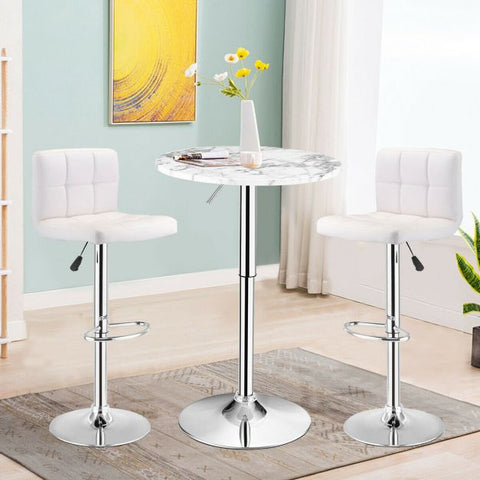 Small Marble Style Bar Table with 60cm Width