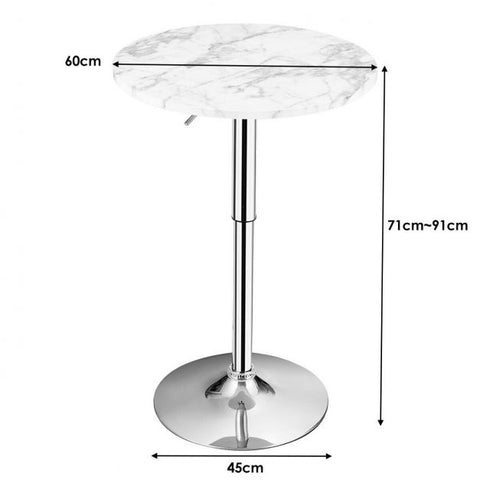 Small Marble Style Bar Table with 60cm Width