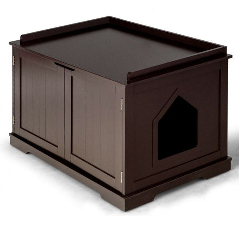 Spacious Cat Litter Box Double Doors and Removable Divider for Convenience