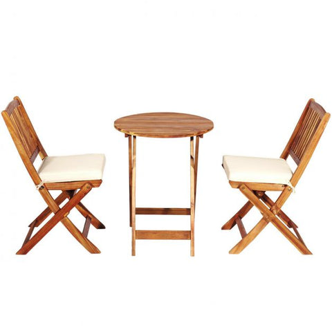 Compact Garden Foldable Dining Table and Chairs Set in Blue