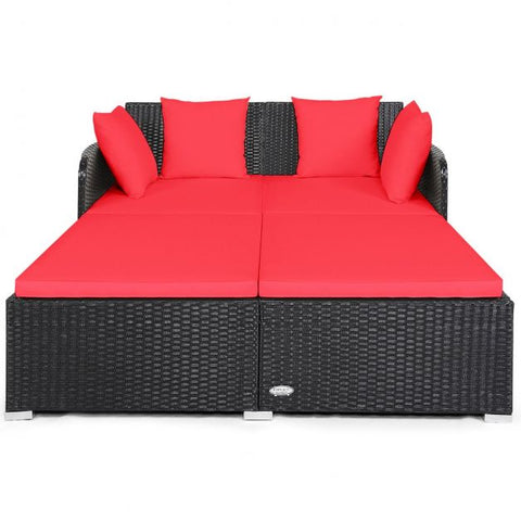 Spacious Garden Daybed Furniture Set with soft Cushions in White