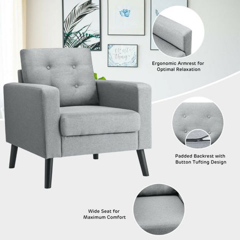 Contemporary Armchair for Everyday Use in Grey