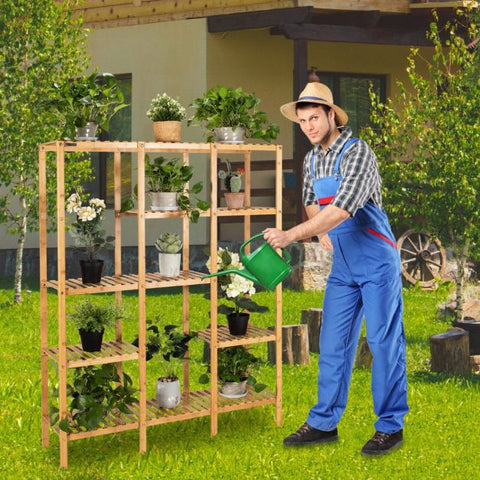 Garden 5 Tier Bamboo Multi-Purpose Plant Storage Rack