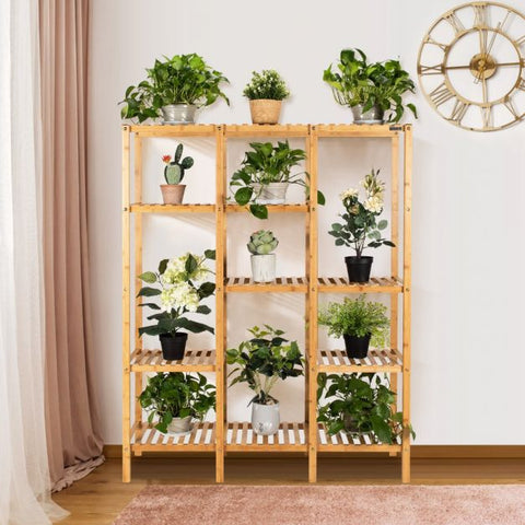 Garden 5 Tier Bamboo Multi-Purpose Plant Storage Rack
