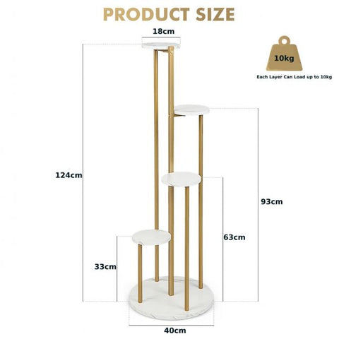 Patio 5 Tier Plant Stand with Tall Design and Metal Frame