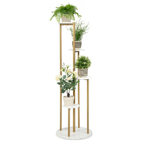 Patio 5 Tier Plant Stand with Tall Design and Metal Frame