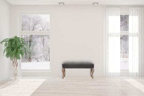 Elegant Velvet Hallway Bench with Cotton Velvet Fabric and French Legs