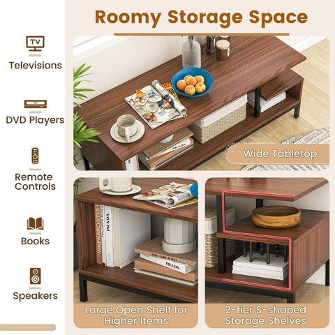 Industrial Multi-Function TV Stand with Ample Storage Space and 120cm TV Capacity