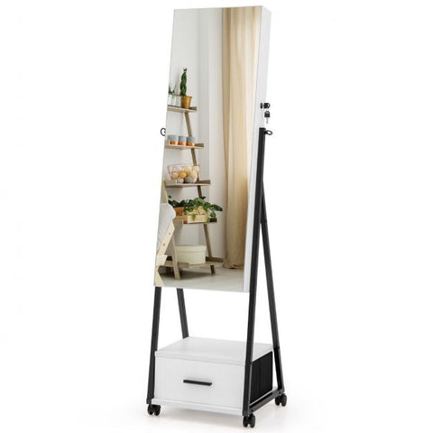 Moveable Standing Jewellery Mirror with Storages and Locks